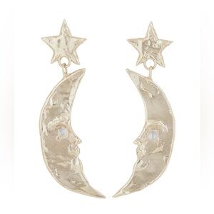 NWT ⚜️🌙⚜️ ATTERRI Gorgeous Celestial Golden Moon and Star Earrings